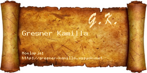 Gresner Kamilla névjegykártya